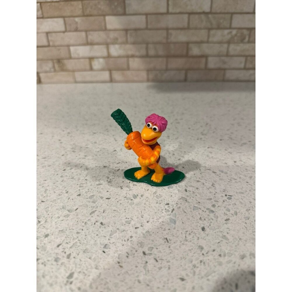 Fraggle Rock GOBO 1988 2.5" PVC Figure Holding Carrot Vintage - Jim Henson